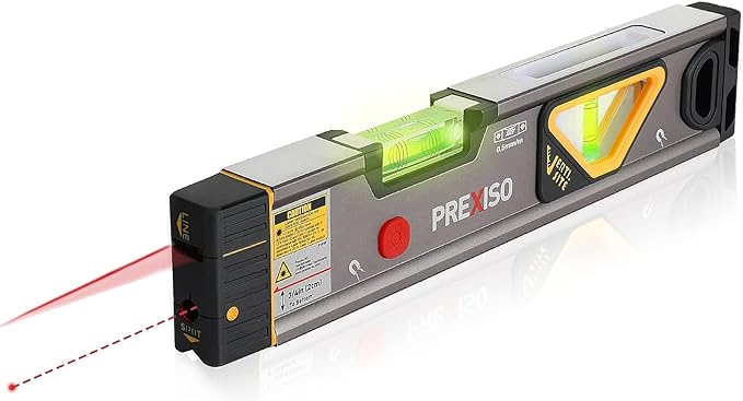 PREXISO 2-in-1 Laser Level Tool with Light, 100Ft Alignment Point & 30Ft Leveling Line,
