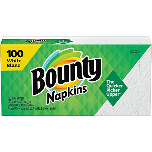 Bounty PAG34884 Quilted Napkins, 1-Ply, 12-1/10" x 12", White, 2000 Per Carton