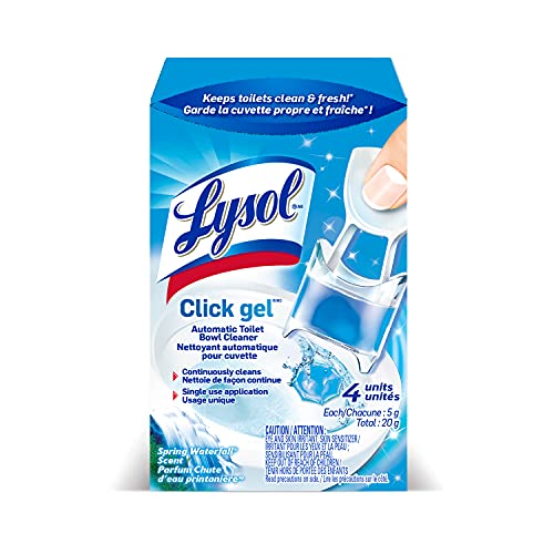Lysol Click Gel Automatic Toilet Bowl Cleaner, For Cleaning and Refreshing, Spring Waterfall, 4 Applicator units