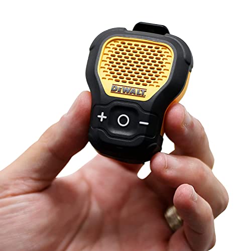 Dewalt Wearable Bluetooth Speaker Ñ Magnetic Clip-On Wireless Jobsite Pro Water-Resistant Portable Built-in Mic for Hands-Free Music and Calls
