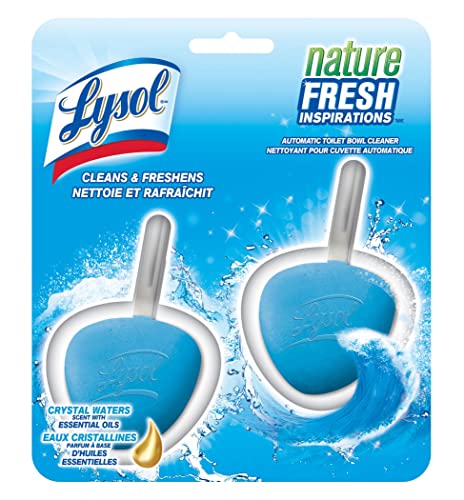Lysol Automatic Toilet Bowl Cleaner, For Cleaning and Refreshing, Crystal Water & Essential Oils, 2 units