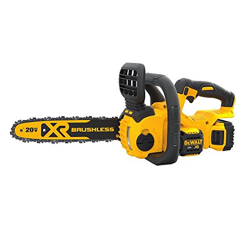 DEWALT DCCS620P1 20V Max Compact Cordless Chainsaw Kit with Brushless Motor,5-Ah Battery, 12-Inch