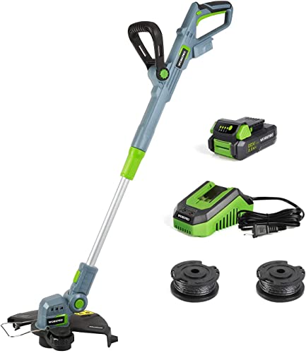 WORKPRO 20V Cordless String Trimmer/Edger, 12-inch, with 2.0 Ah Lithium-Ion Battery, 1 Hour Quick Charger, 16.4ft Trimmer Line Included